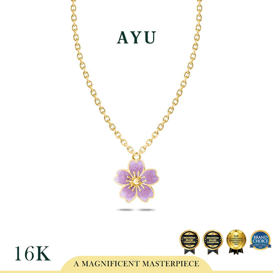 AYU Kalung Emas - Blush Sakura Chain Necklace 16k Yellow Gold