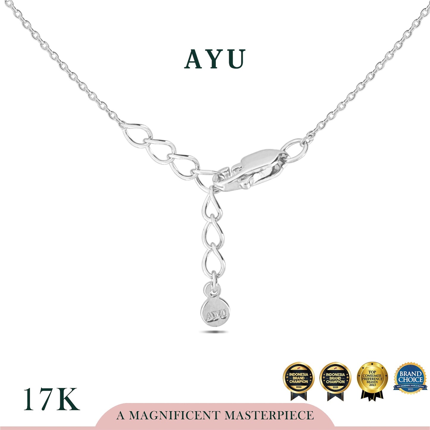 AYU Kalung Emas - Love Spark Necklace 17k White Gold