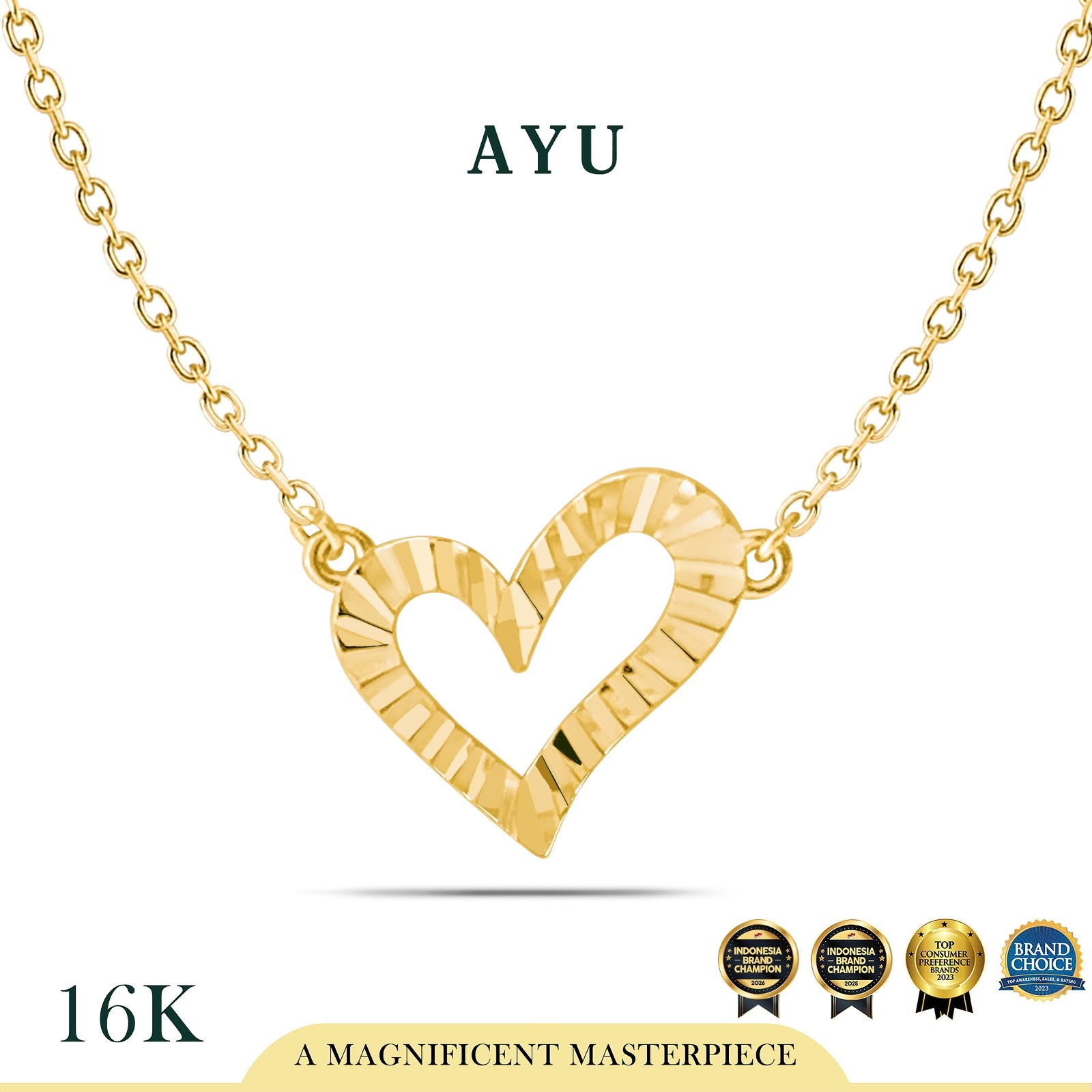 AYU Kalung Emas - Love Spark Necklace 16k Yellow Gold