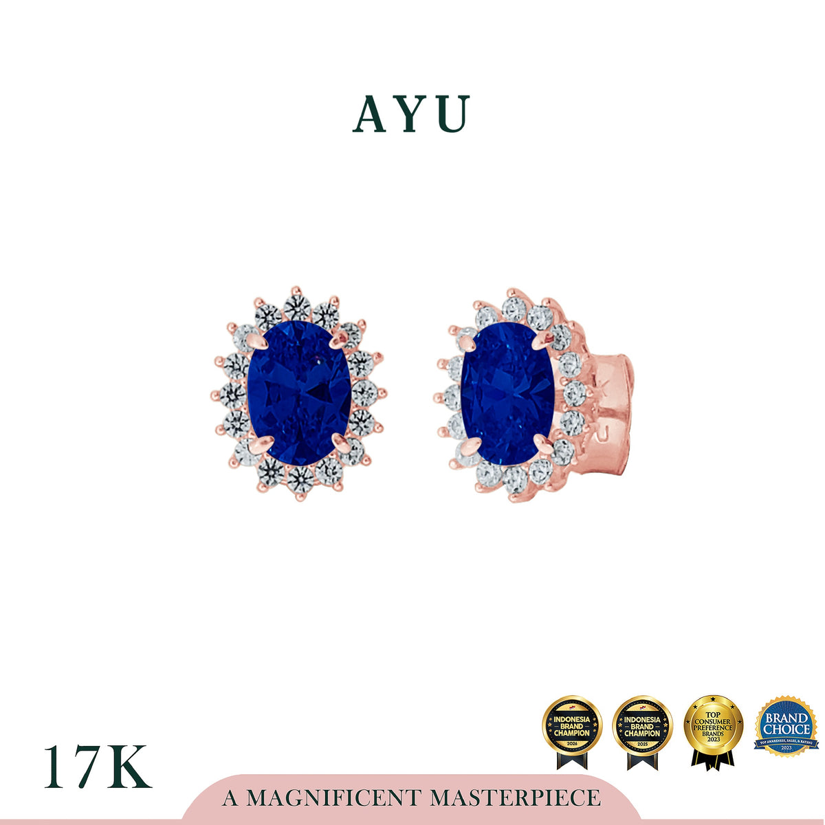 The AYU Royalty Setting Studs 17k Rose Gold