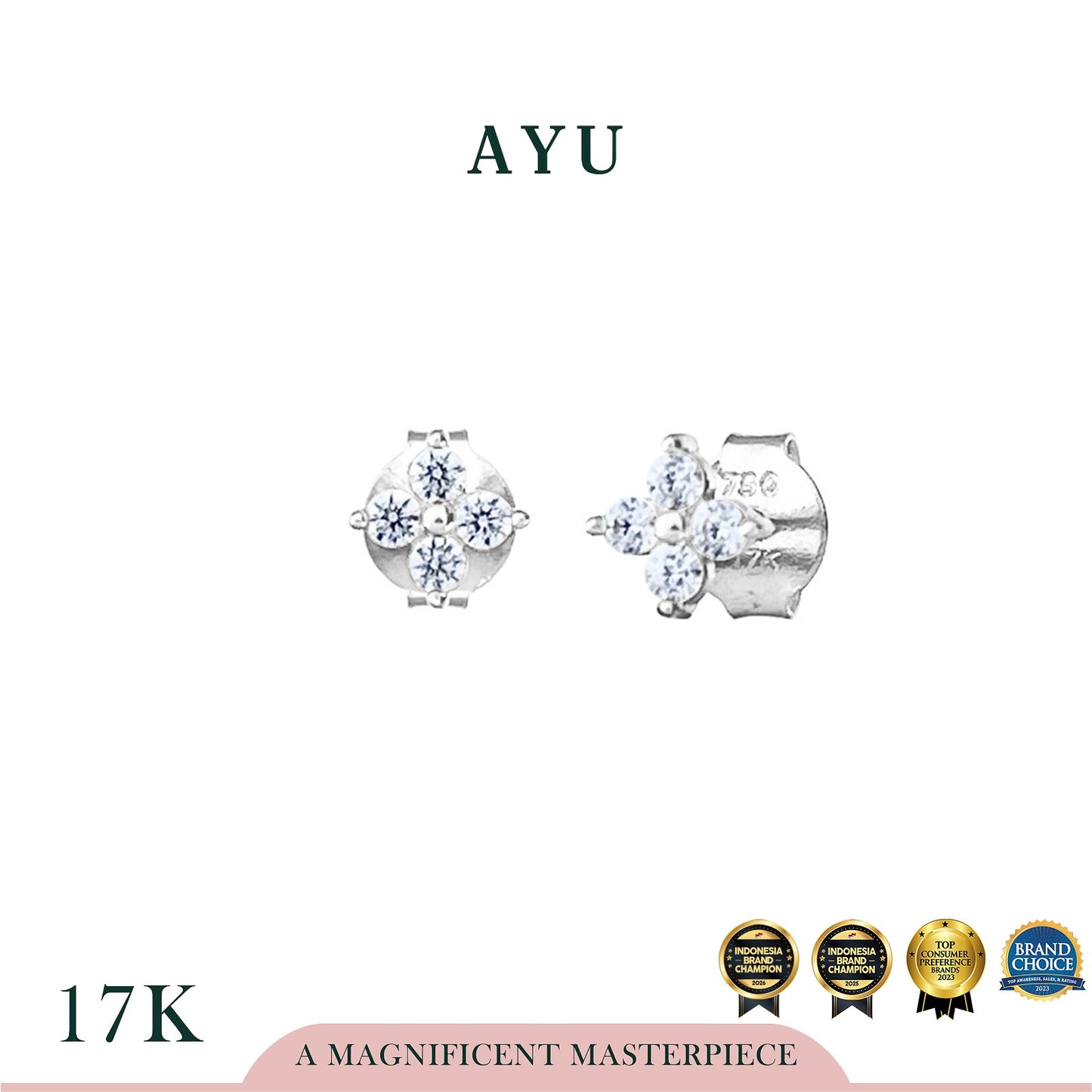 AYU Anting Emas - Shimmer Blossom Studs 17k