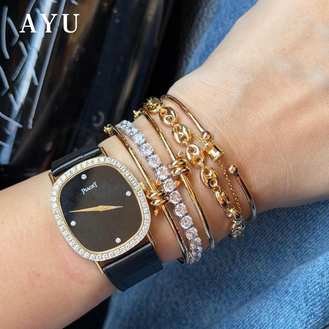 AYU Gelang Emas - Gold Boba Open Wire Bangle 16k Yellow Gold