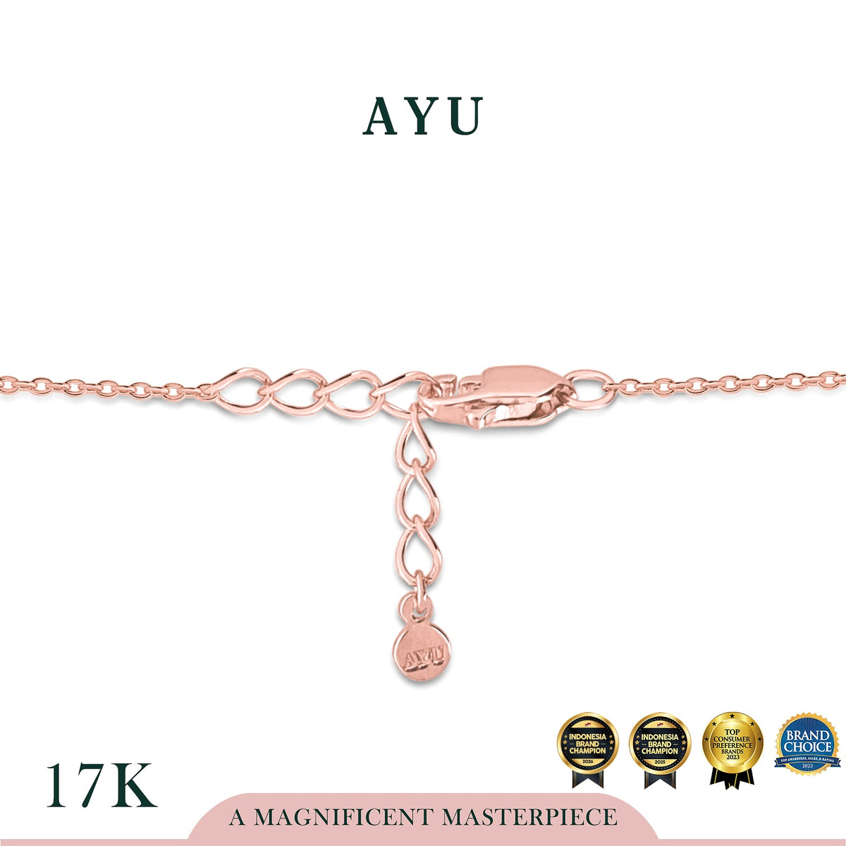 AYU Gelang Emas - Bling Star Paper Clip Bracelet 17k Rose Gold