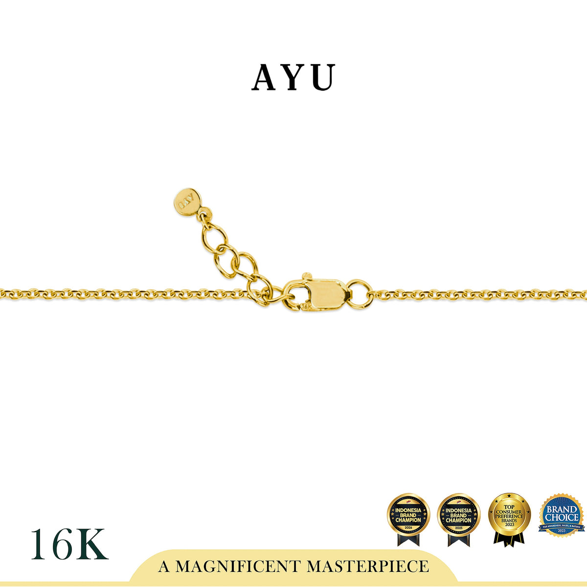 AYU Gelang Emas - Baguette On Pave Bar Bracelet 16k Yellow Gold