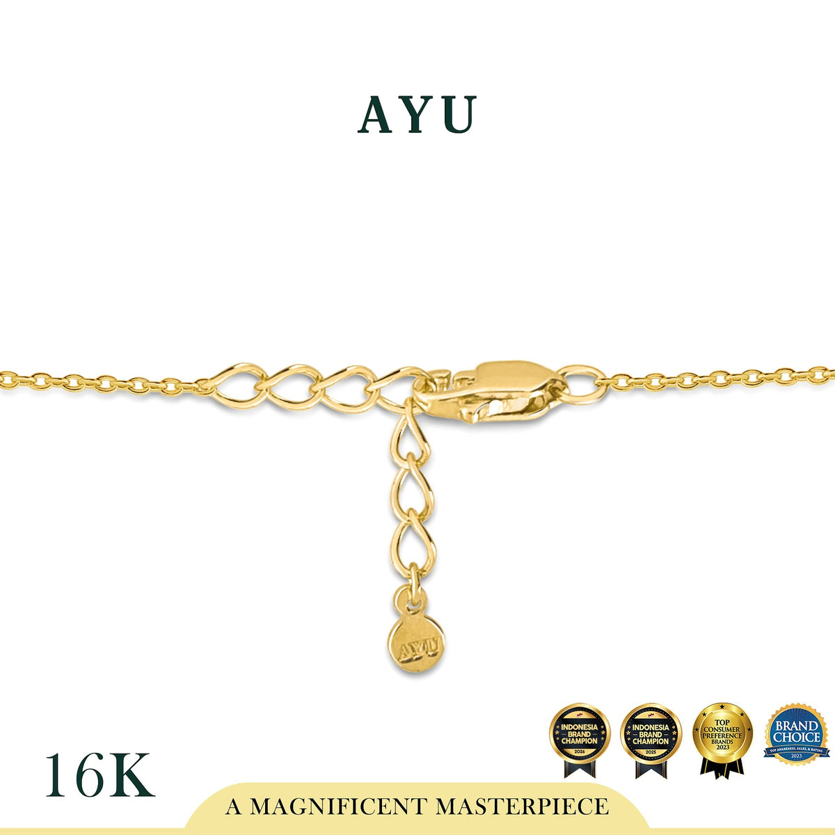 AYU Gelang Emas - Twinkly Butterfly Bracelet 16k Yellow Gold