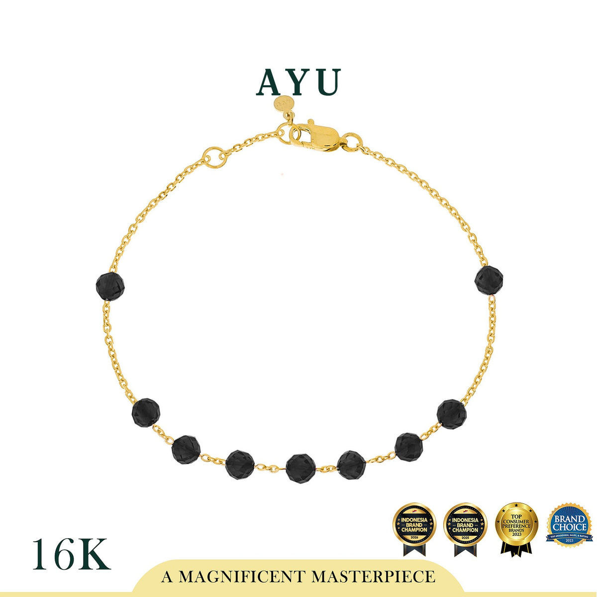 AYU Gelang Emas - Beads Bracelet 16k Yellow Gold