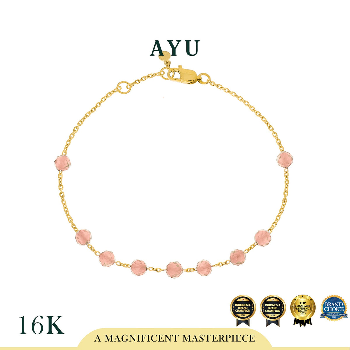 AYU Gelang Emas - Beads Bracelet 16k Yellow Gold