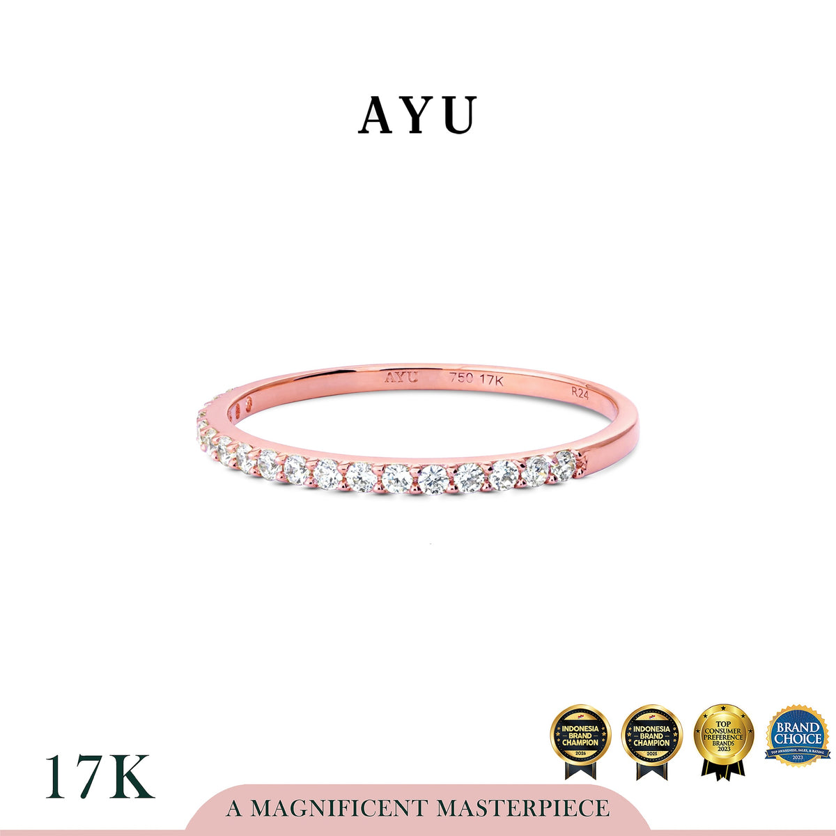 AYU Cincin Emas - The Original AYU Stack 17K Rose Gold