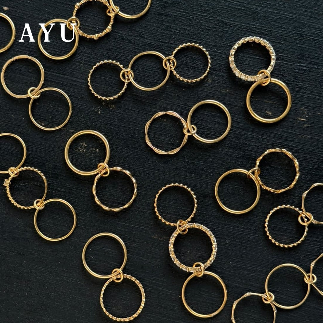 AYU Cincin Emas - Link 2 U Benang Pepper 16k Yellow Gold