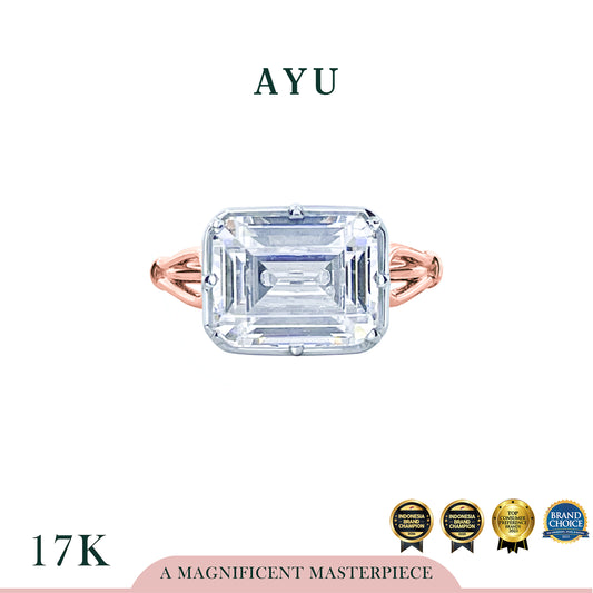 The AYU Georgian Setting In Emerald Solitaire 17k Rose Gold