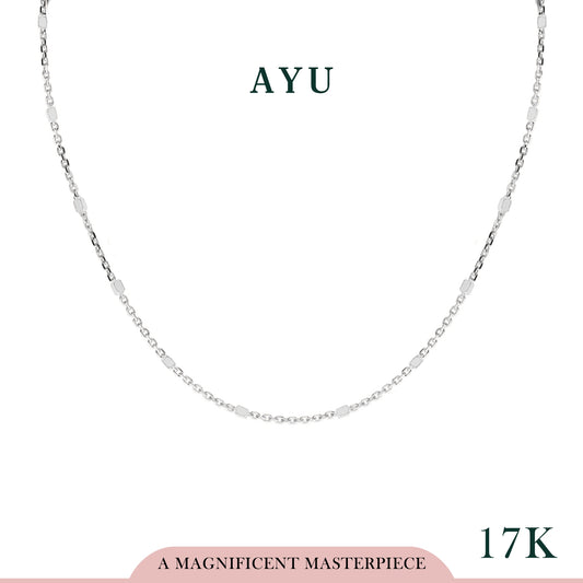 AYU Kalung Emas - Bling Beads Chain Necklace 17K White Gold