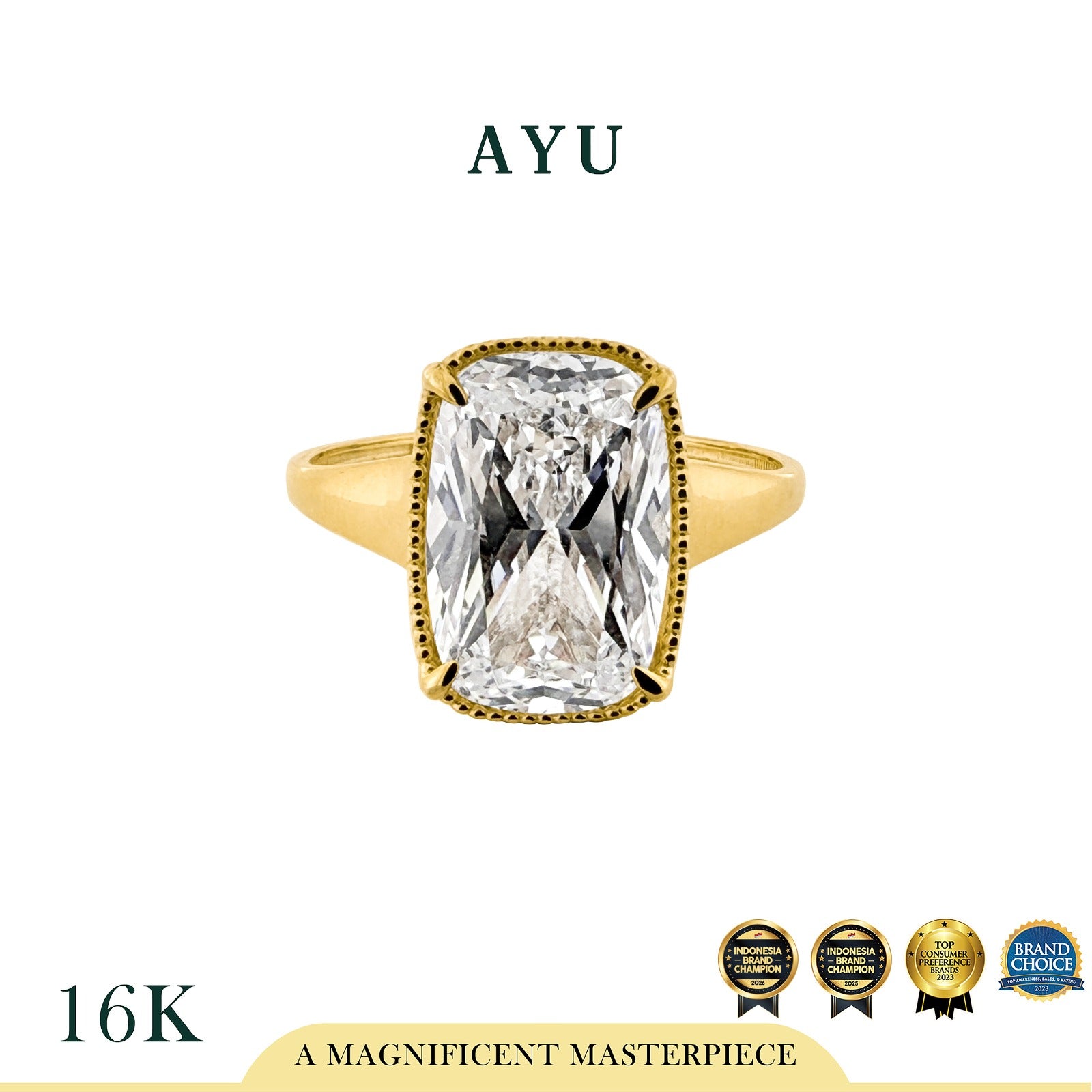 AYU Cincin Emas - The Ophelia Solitaire 16k Yellow Gold