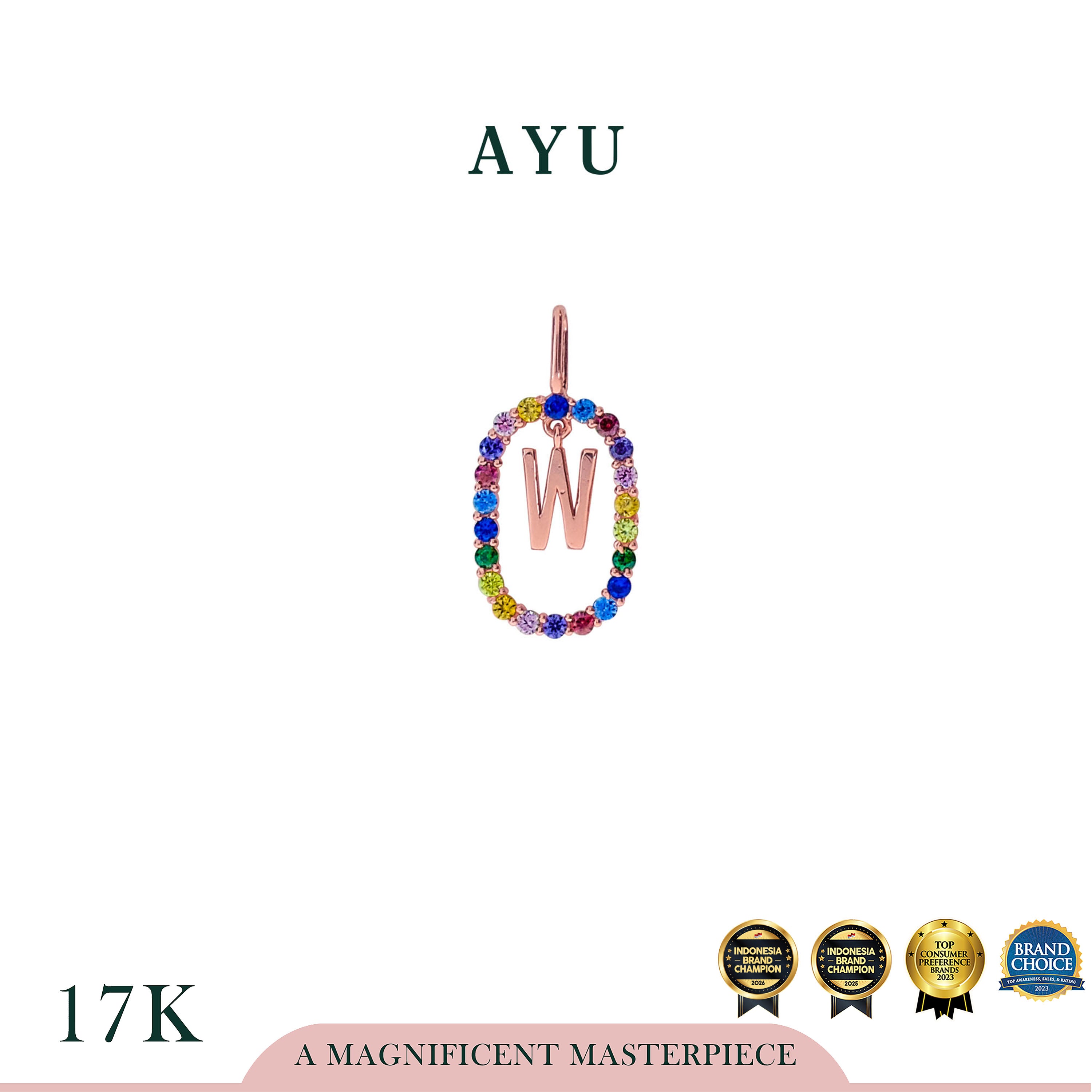 AYU Liontin Emas - I AM Pendant 17k Rose Gold
