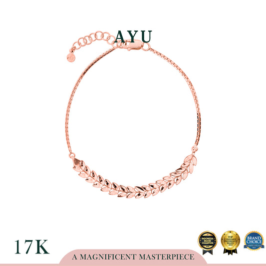 AYU Gelang Emas - Angel Vine With Box Chain Bracelet 17k Rose Gold