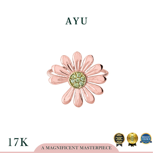 AYU Cincin Emas - Golden G Daisy Twist Ring 17k Rose Gold