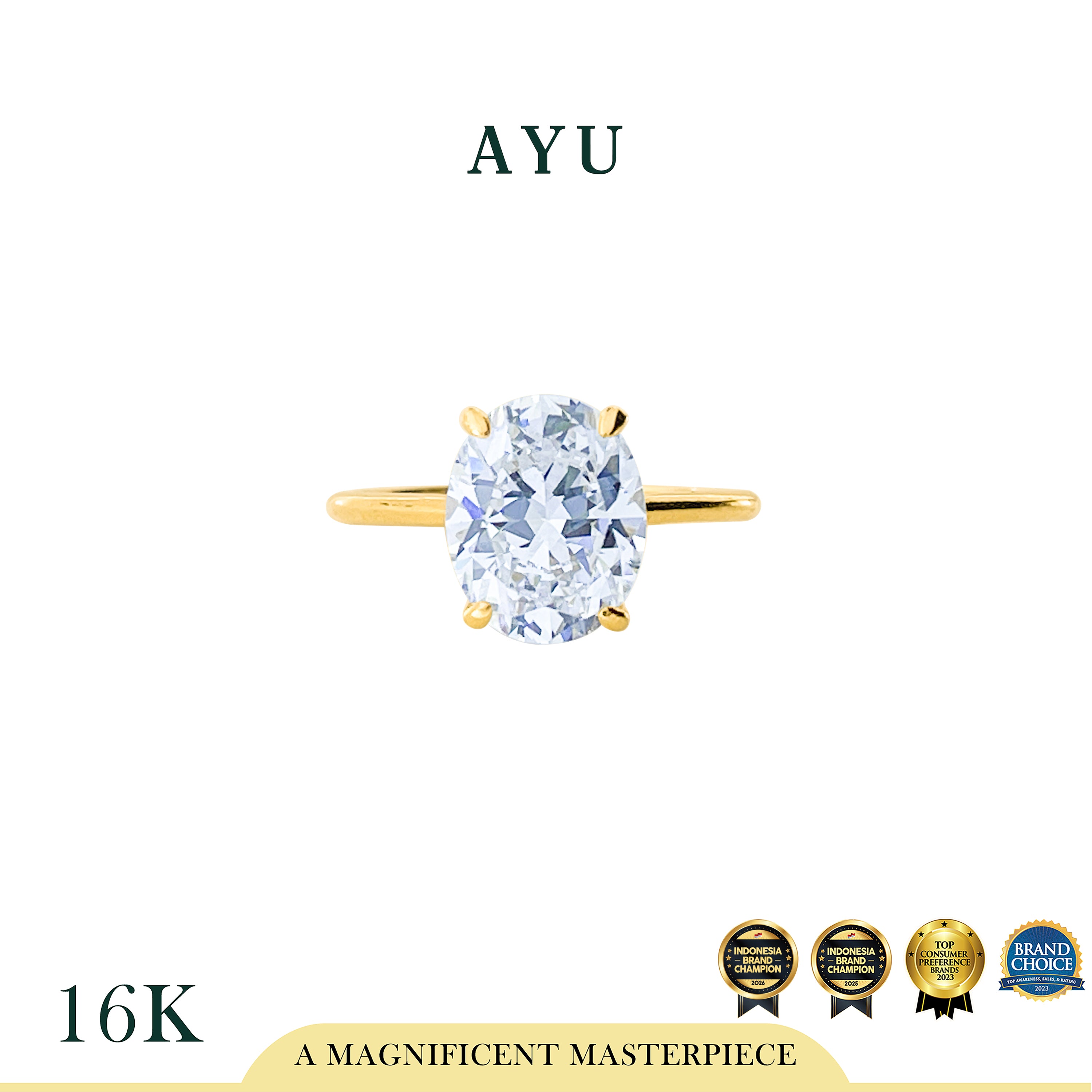 The AYU Djudju Solitaire Ring 16k Yellow Gold