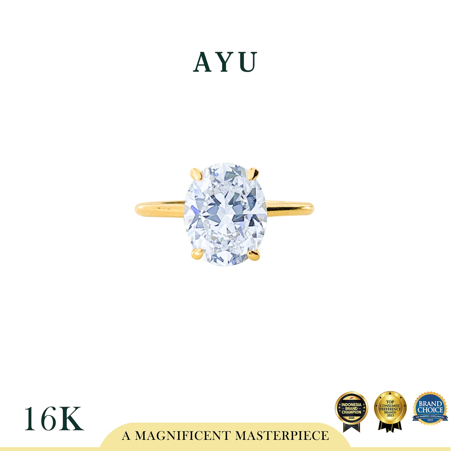The AYU Djudju Solitaire Ring 16k Yellow Gold
