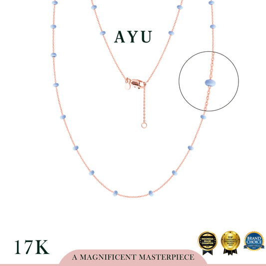 AYU Kalung Emas - Dot Dot Chain Necklace 17k Rose Gold