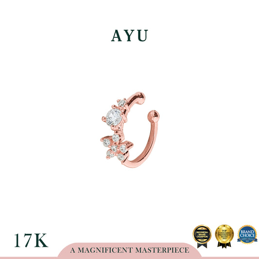 AYU Anting Emas - Garden Party Flower Earcuff 17k Rose Gold
