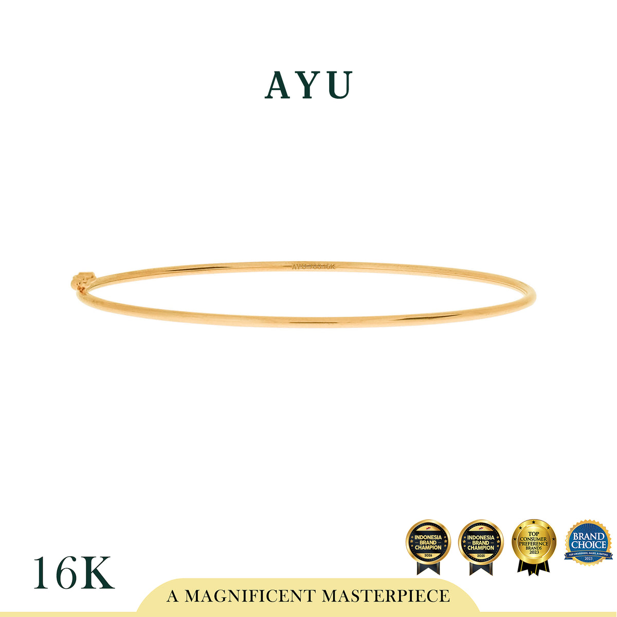 AYU Gelang Emas - Gold Wire Bangle # 3 16k Yellow Gold