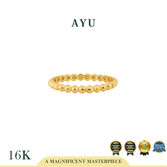 AYU Cincin Emas - Pepper Beads Ring 16k Yellow Gold