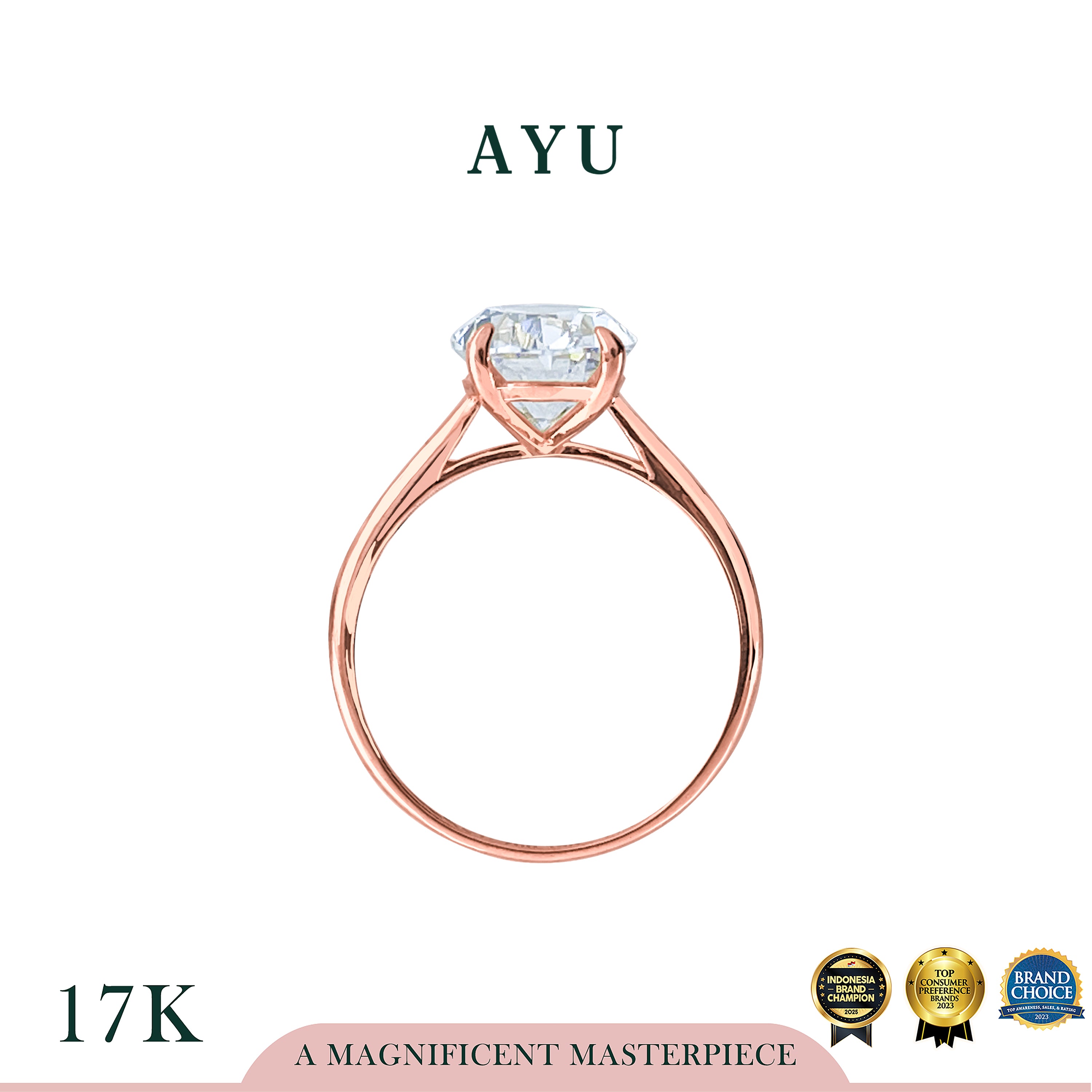 The AYU Djudju Solitaire Ring 17k Rose Gold