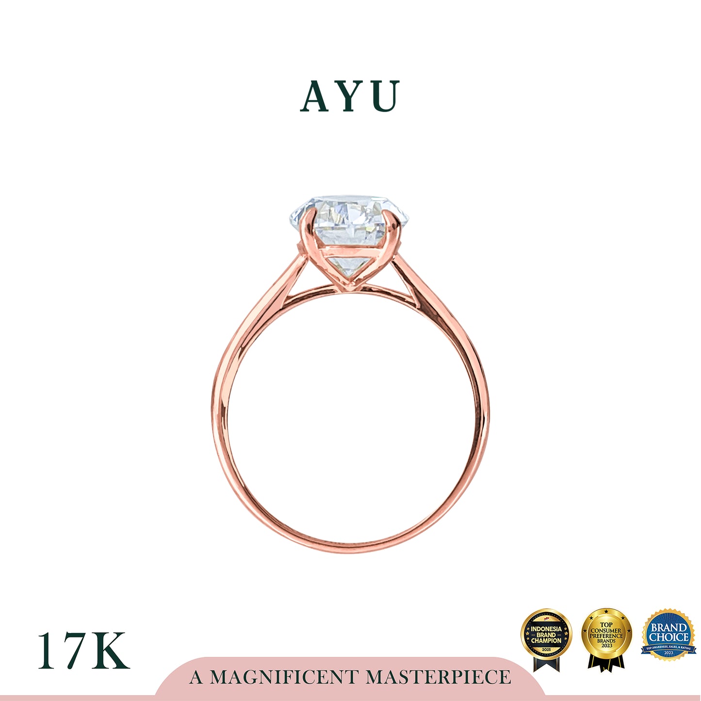 The AYU Djudju Solitaire Ring 17k Rose Gold