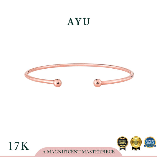 AYU Gelang Emas - Gold Boba Open Wire Bangle 17k Rose Gold