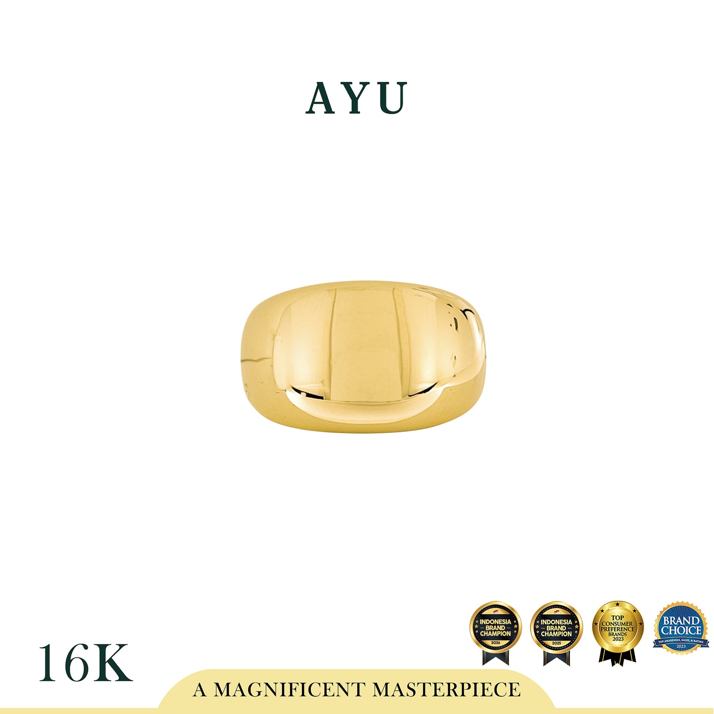 AYU Cincin Emas - Medium Golden Globe 16k Yellow Gold