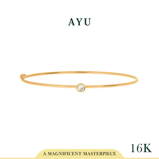 AYU Gelang Emas - Mini Bezel Wire Bangle 16k Yellow Gold