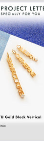 Custom Order PL Mini AYU Gold Block Vertical Pendant ( NAY) 17k Rose Gold