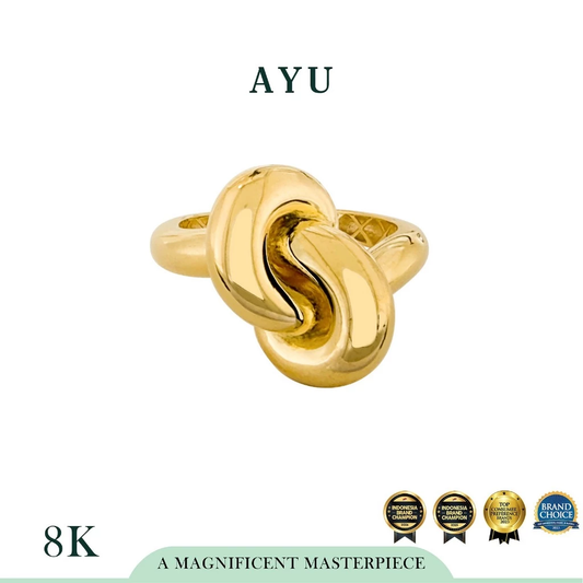 AYU Cincin Emas - Large Forget Me Knot Ring 8k Yellow Gold