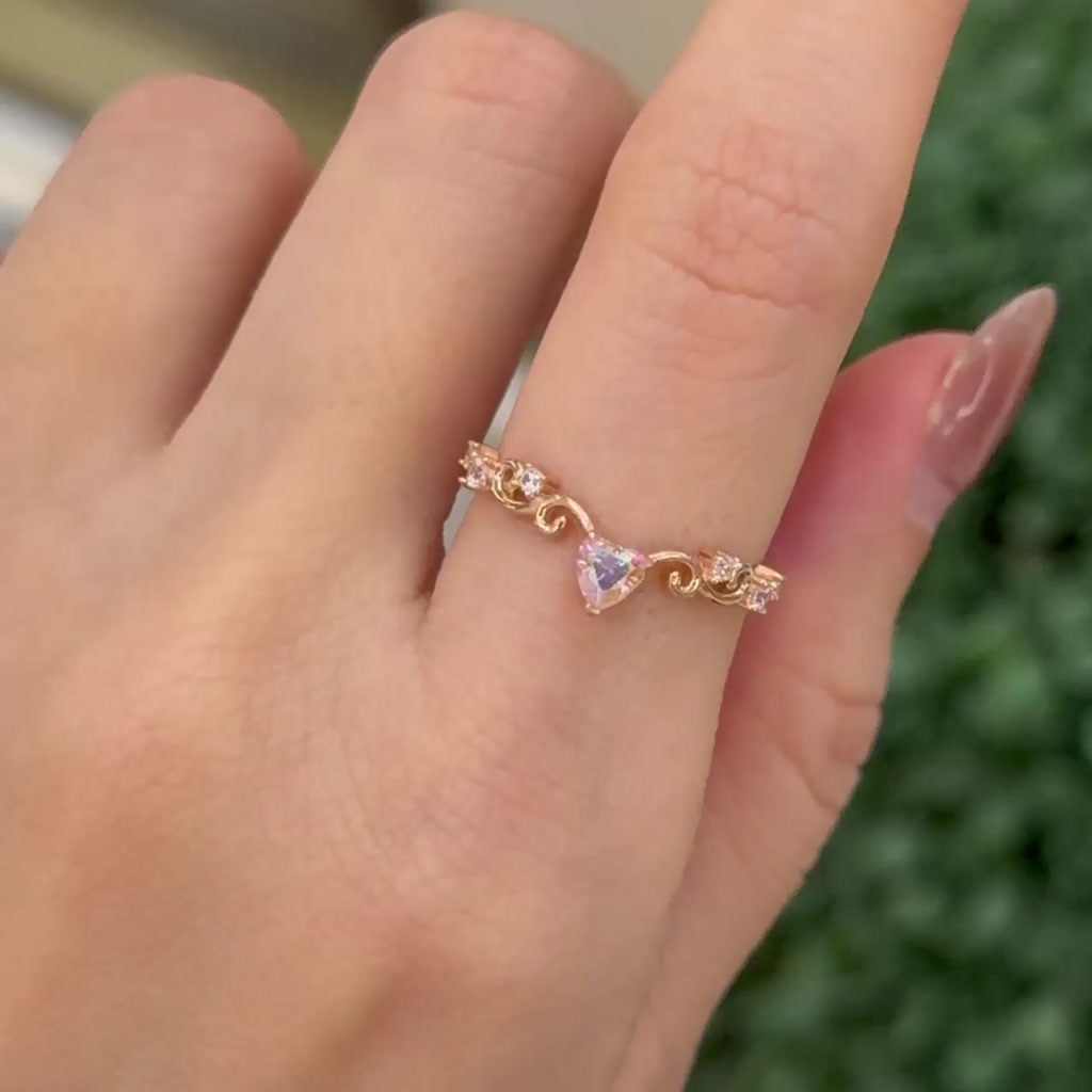 AYU Cincin Emas - Magical Heart Fairy Tale Ring 17k Rose Gold