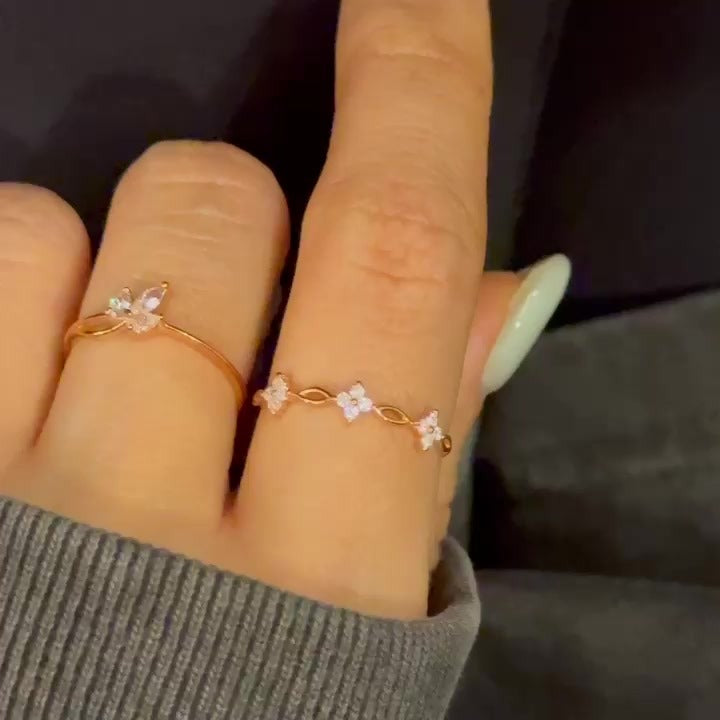 AYU Cincin Emas - 3 Blossom Ring 17k Rose Gold