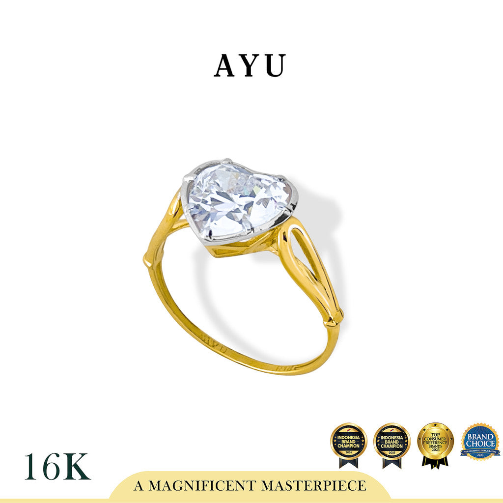 The AYU Georgian Setting In Heart Solitaire 16k Yellow Gold