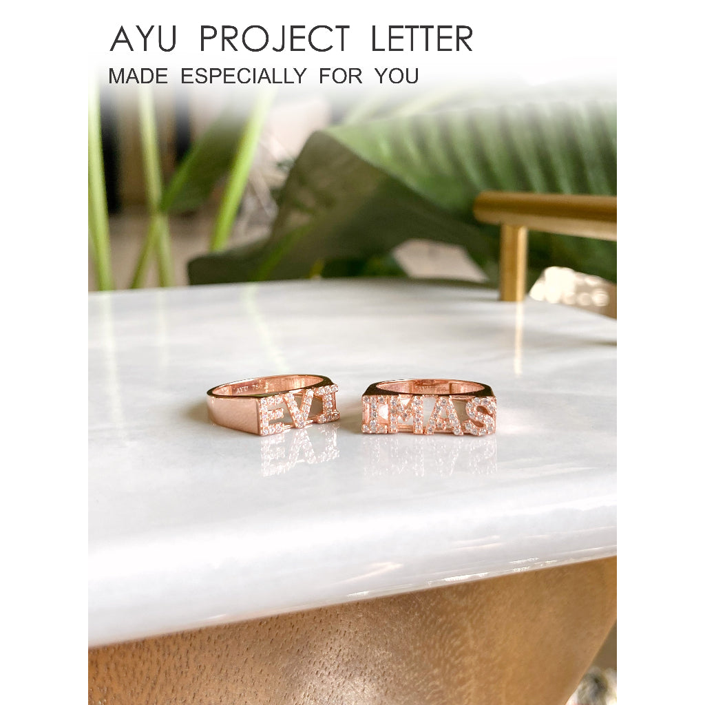 AYU Custom Cincin Pave / Gold Signet 17K