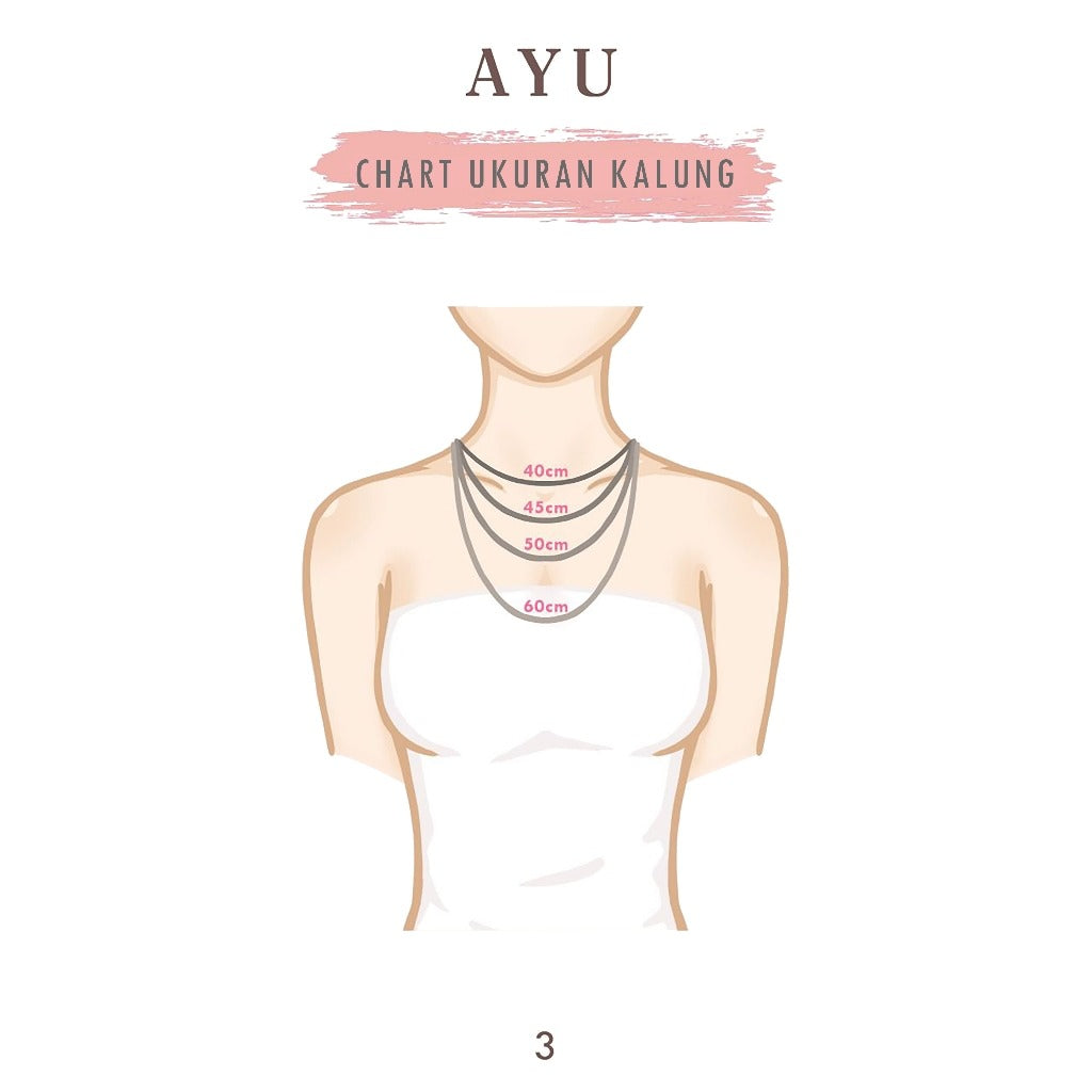 AYU Kalung Emas - Spaced Mini Boba Necklace 17k White Gold