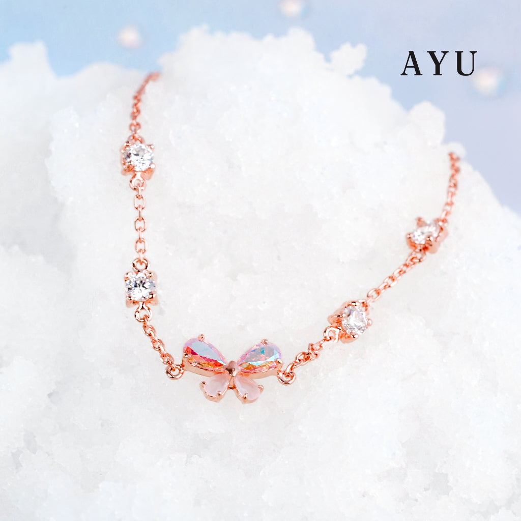 AYU Gelang Emas - Magical Butterfly Chain Bracelet 17k Rose Gold