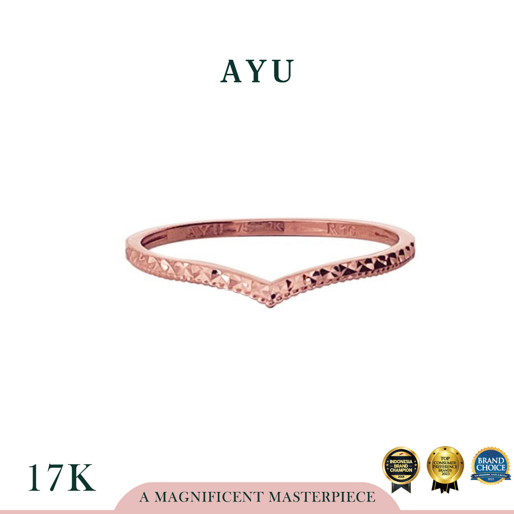AYU Cincin Emas - Chevron Bling Stack 17k Rose Gold