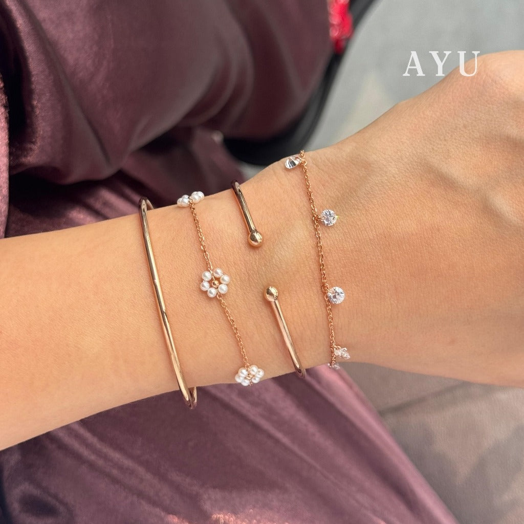AYU Gelang Emas - Gold Wire Bangle # 4 17k Rose Gold