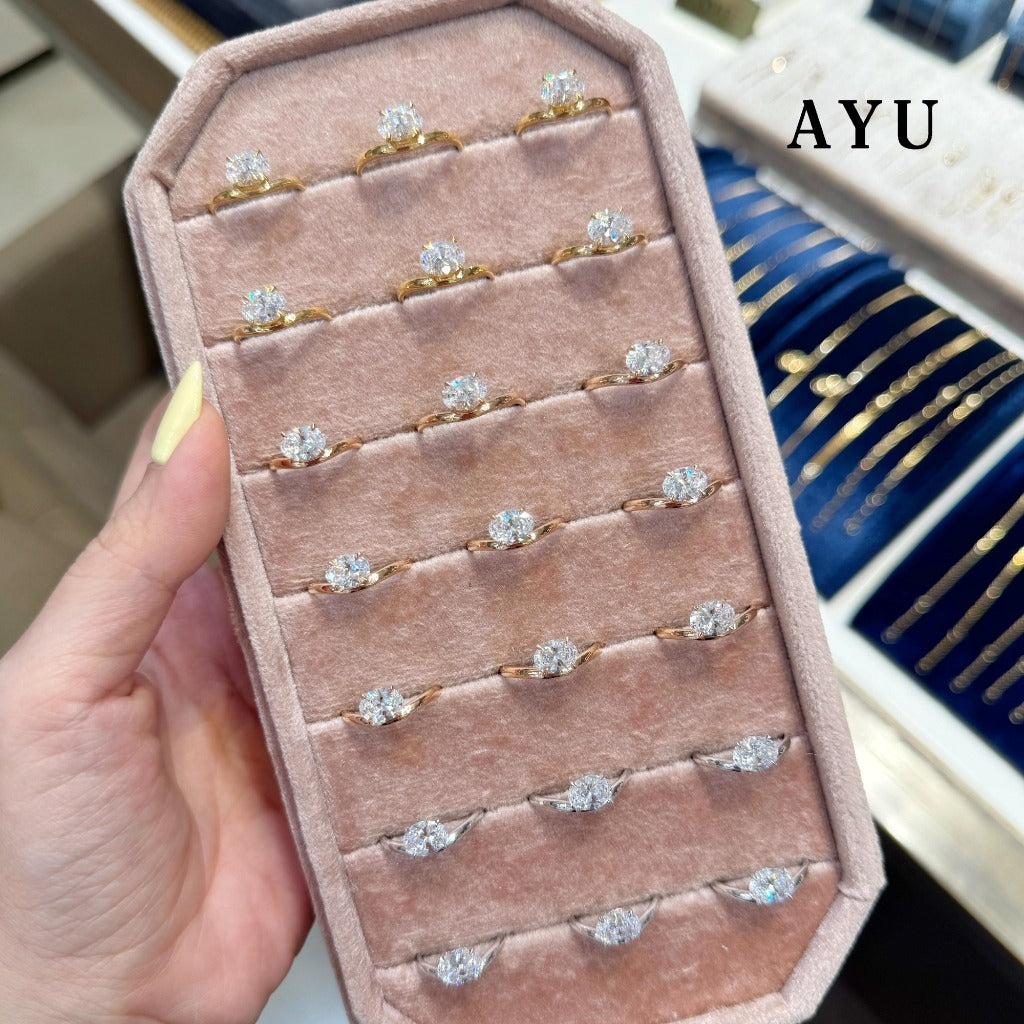AYU Cincin Emas - Floating Oval Ring 17k White Gold