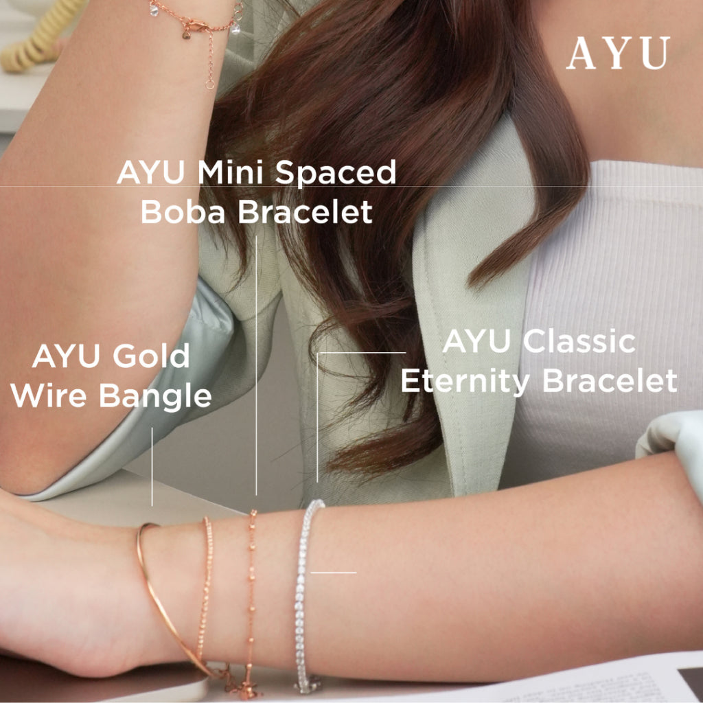 AYU Gelang Emas - Gold Wire Bangle # 6 17k Rose Gold