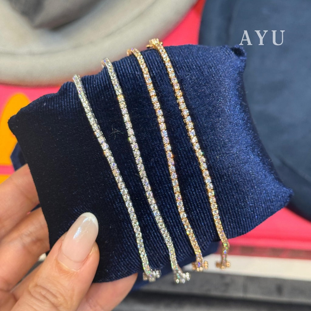 AYU Gelang Emas - Classic Eternity Bracelet 17k White Gold
