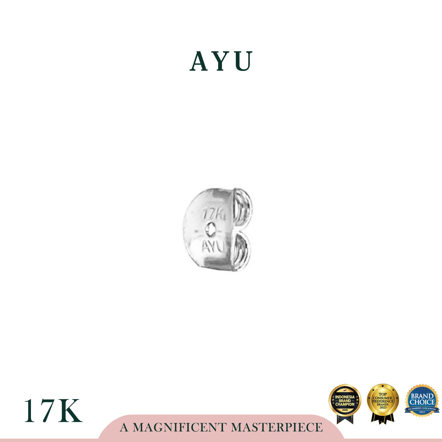 AYU Ulir Anting Emas 17k White Gold