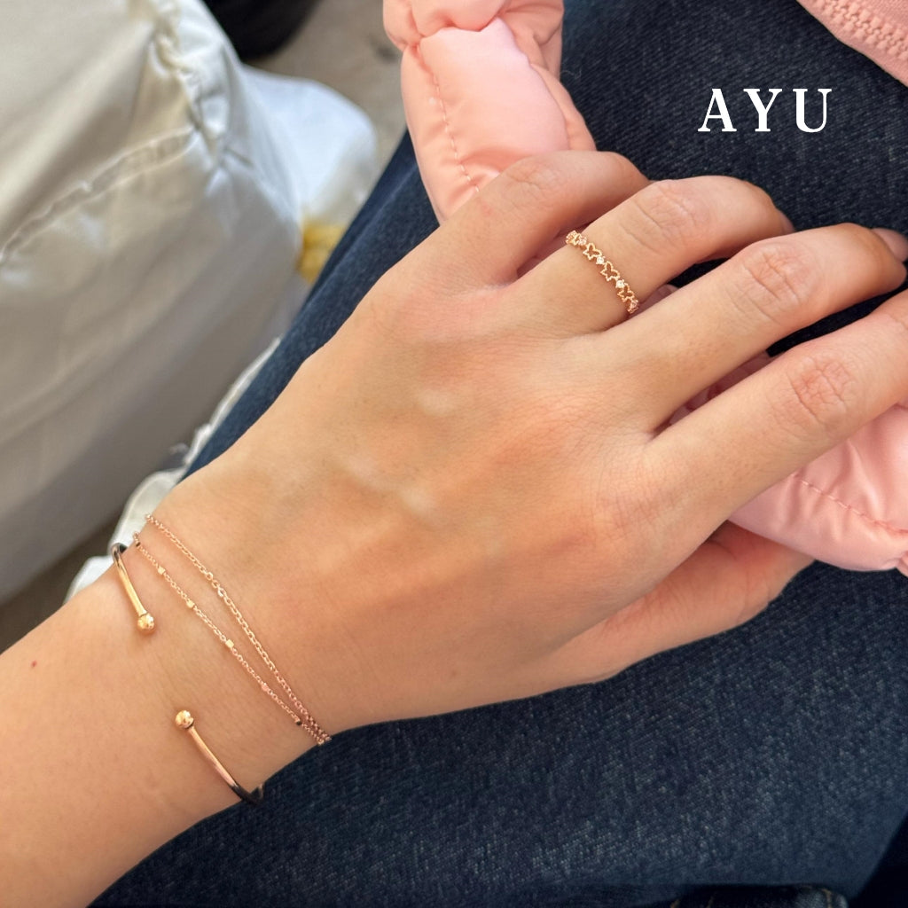 AYU Cincin Emas-Twinkling Mini Butterflies Ring 17K Rose Gold