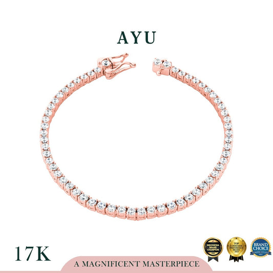 AYU Gelang Emas - Classic Eternity Bracelet 17k Rose Gold