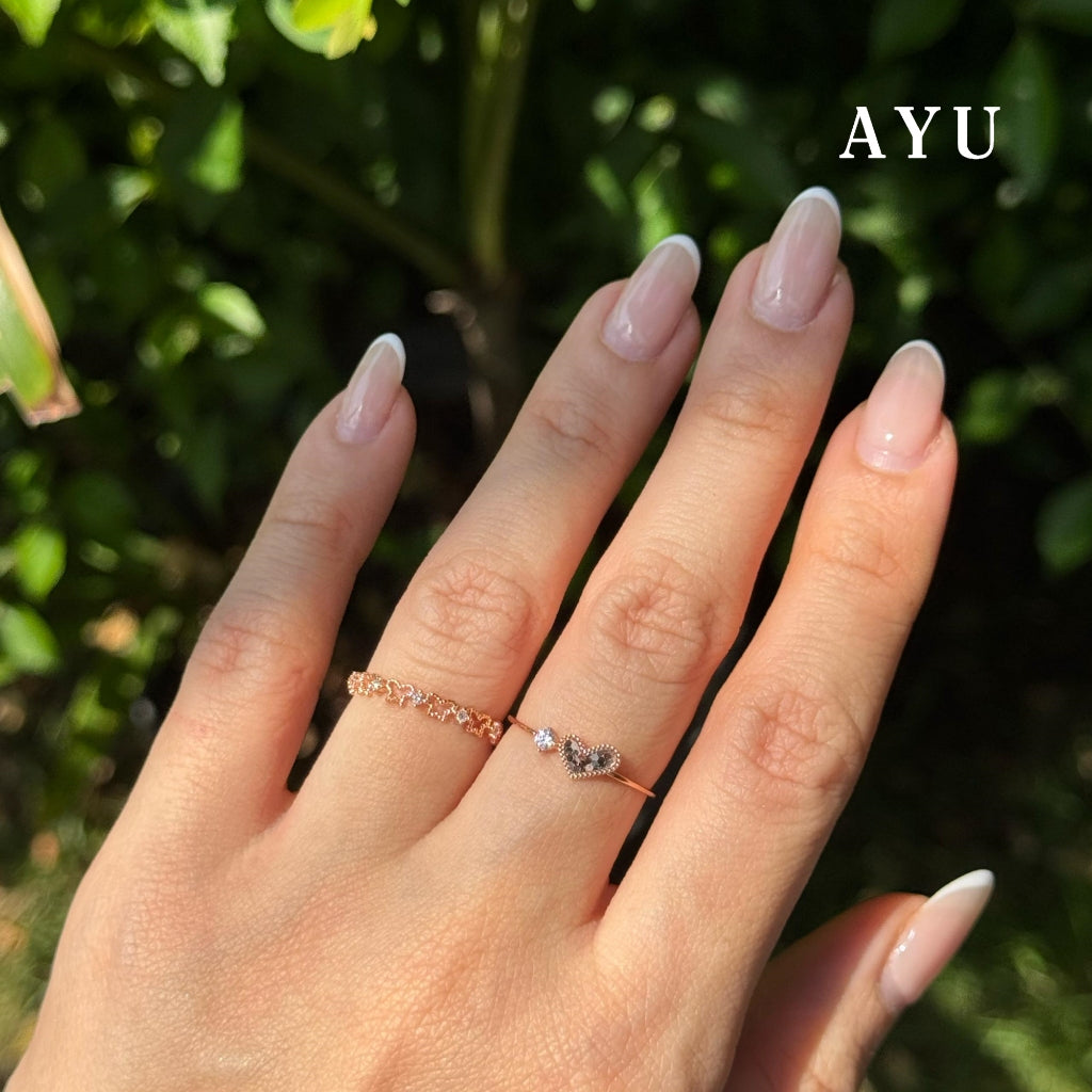 AYU Cincin Emas-Twinkling Mini Butterflies Ring 17K Rose Gold