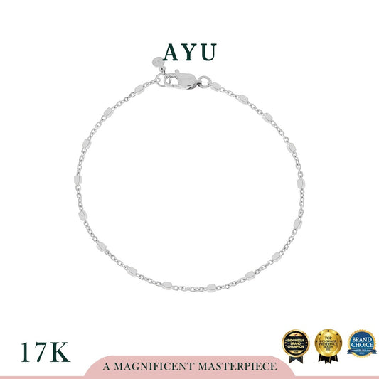 AYU Bling Beads Chain Bracelet 17k White Gold