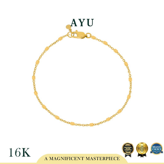 AYU Gelang Emas - Bling Beads Chain Bracelet 16K Yellow Gold