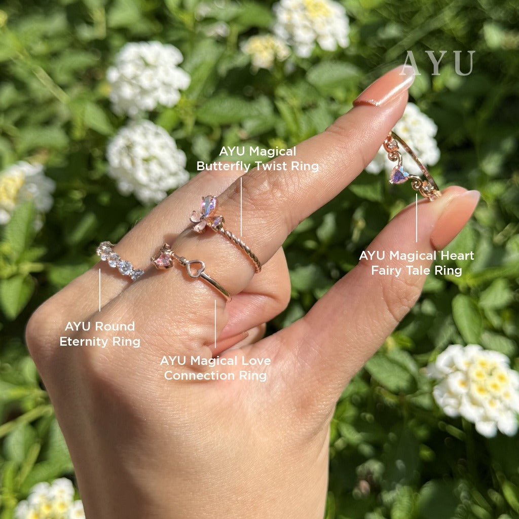 AYU Cincin Emas - Magical Heart Fairy Tale Ring 17k Rose Gold
